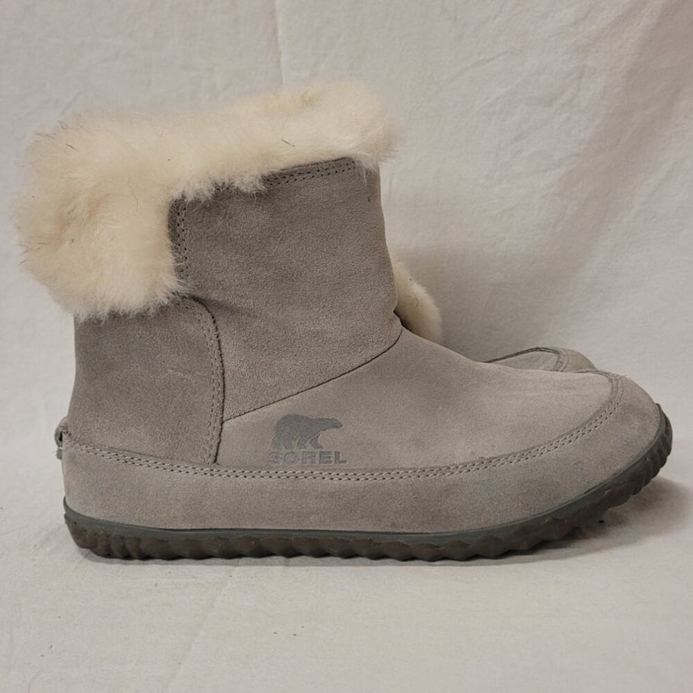 Sorel Suede Booties Shearling Women's 7 Gray